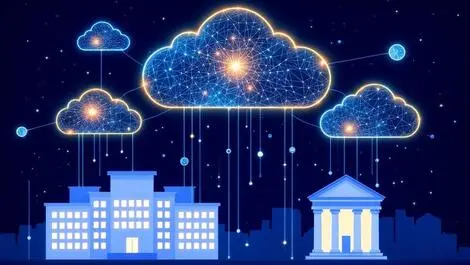 Interconnected clouds ai neural networks hospital bank integration