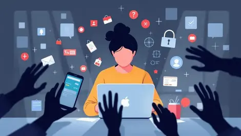 Realistic online shopper cyber fraud threat shadowy hands credit card