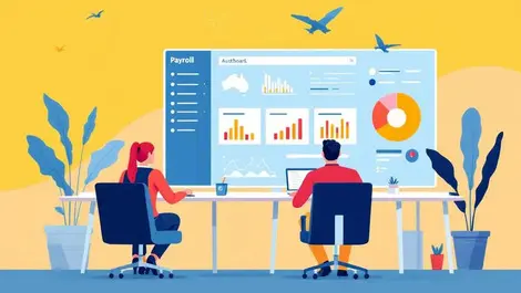 Australian office workers digital payroll dashboard process automation efficiency