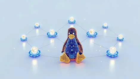 Ai agent network over linux penguin open source gears interoperability
