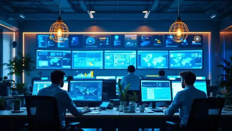 Modern us it ops room multiple monitors team collaboration