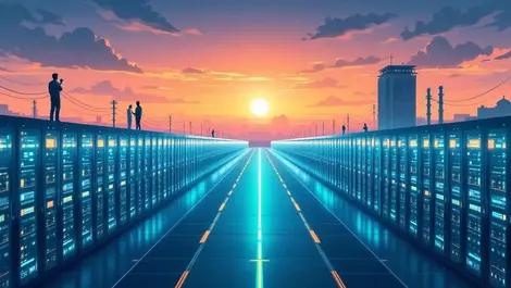 Indian data center campus gpu racks ai cloud infrastructure dusk